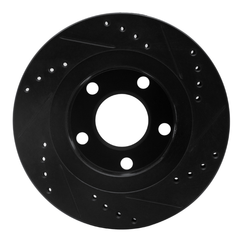 Audi A6 Brake Rotor (1) - Rear Left - R1 Concepts - Drilled & Slotted - Black - `99-`05